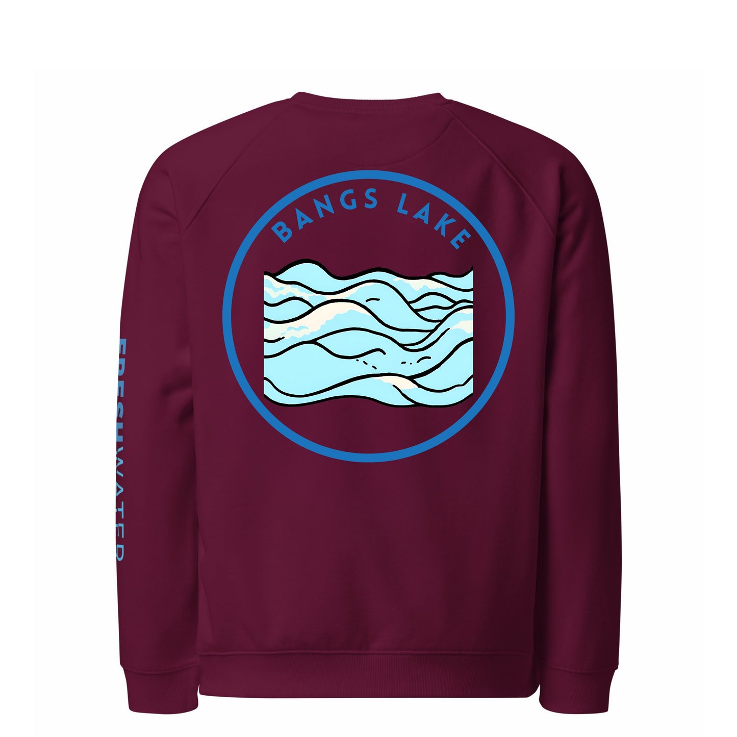 Bangs Lake organic raglan sweatshirt