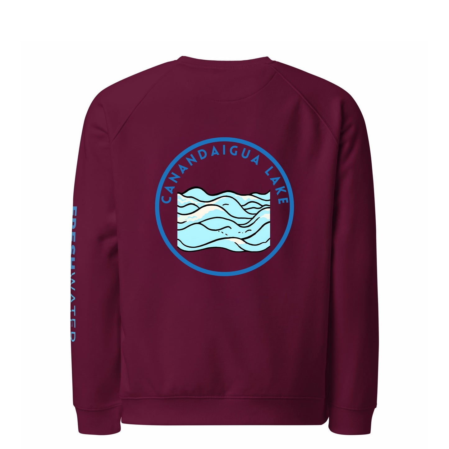 Canandaigua Lake organic raglan sweatshirt