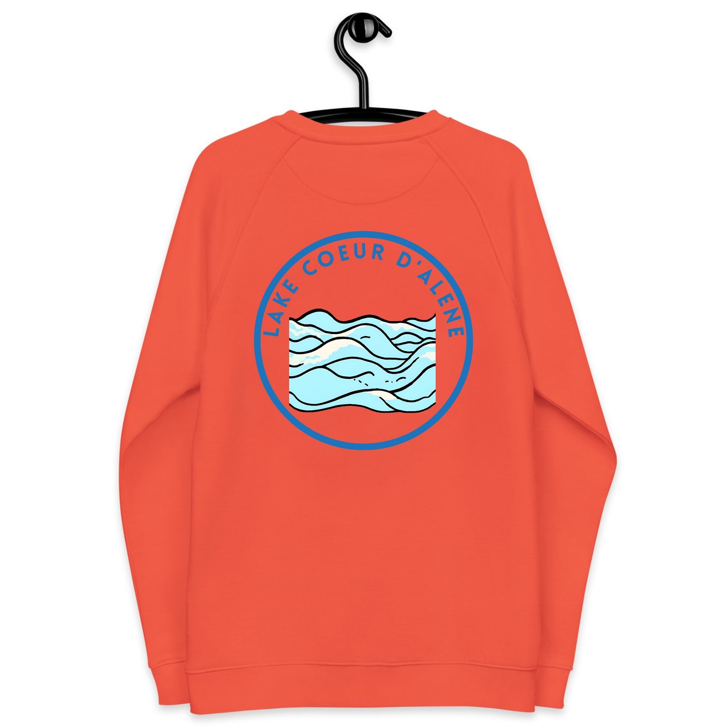 Flathead Lake organic raglan sweatshirt