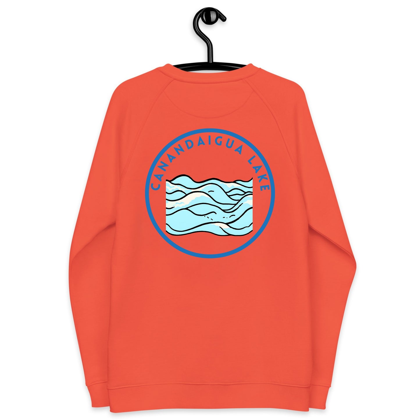 Canandaigua Lake organic raglan sweatshirt