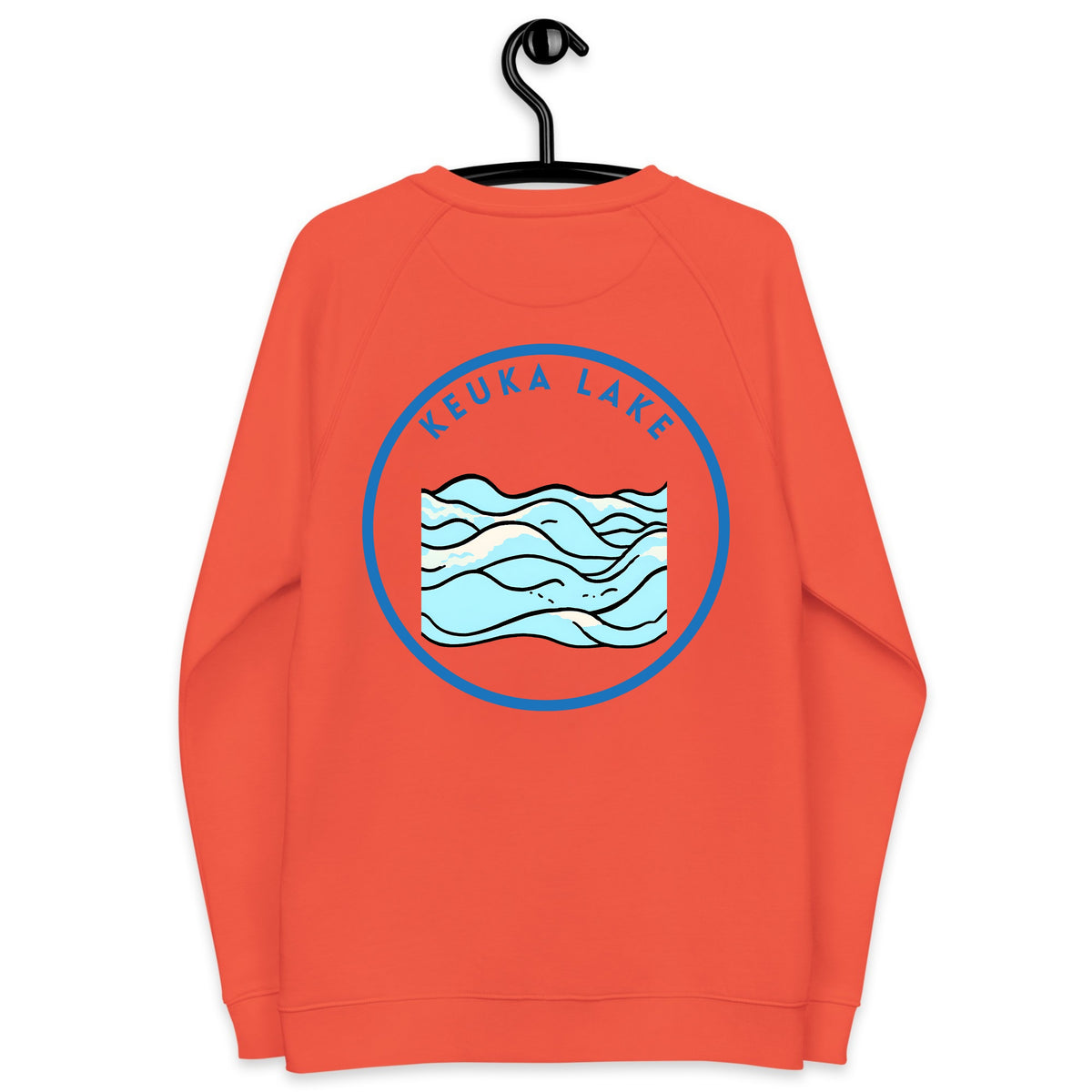 Keuka Lake organic raglan sweatshirt