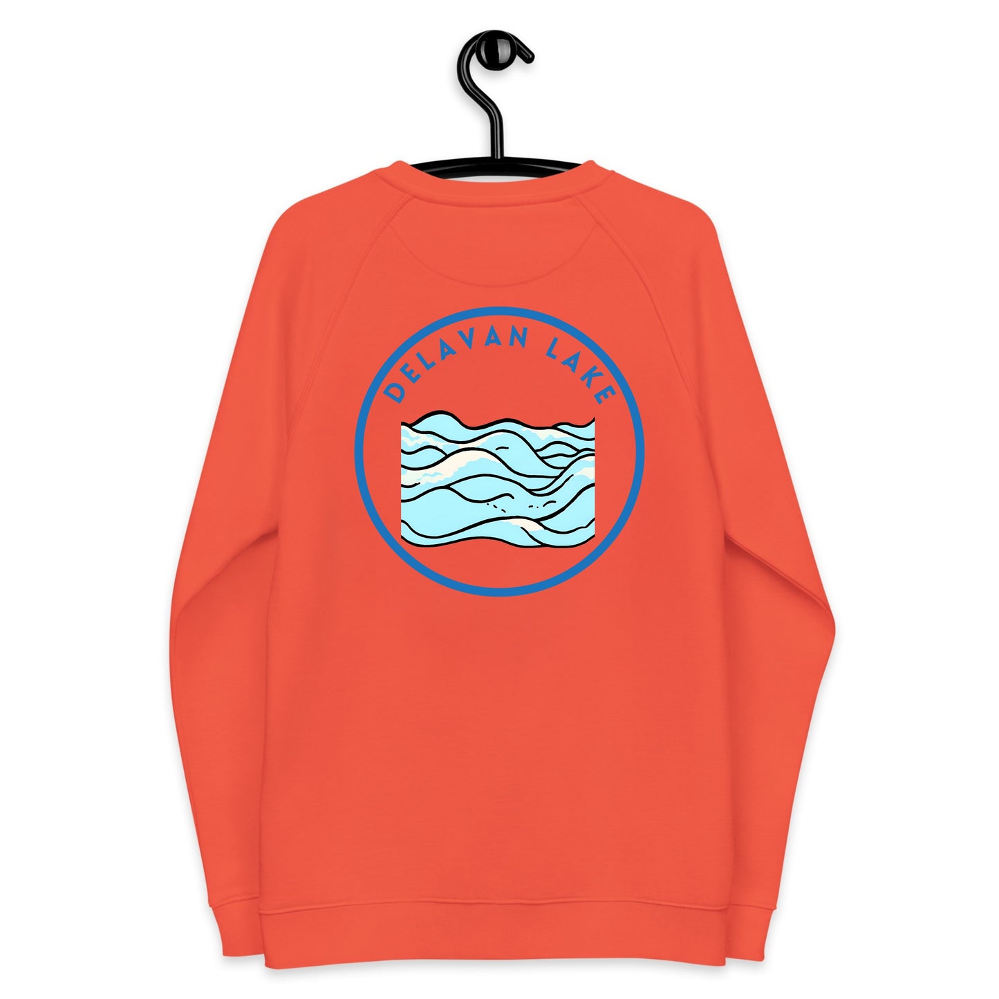 Delavan Lake organic raglan sweatshirt