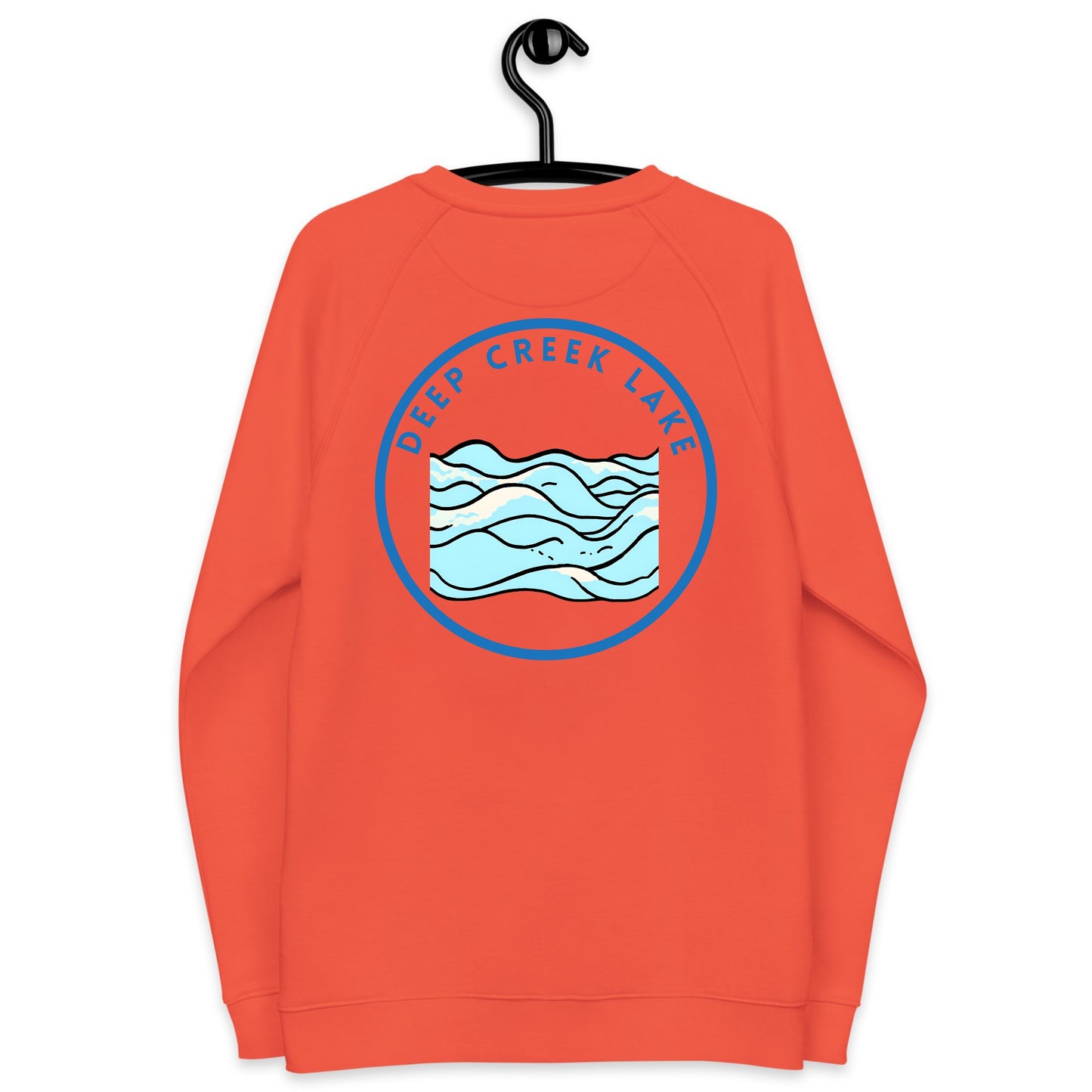Deep Creek Lake organic raglan sweatshirt