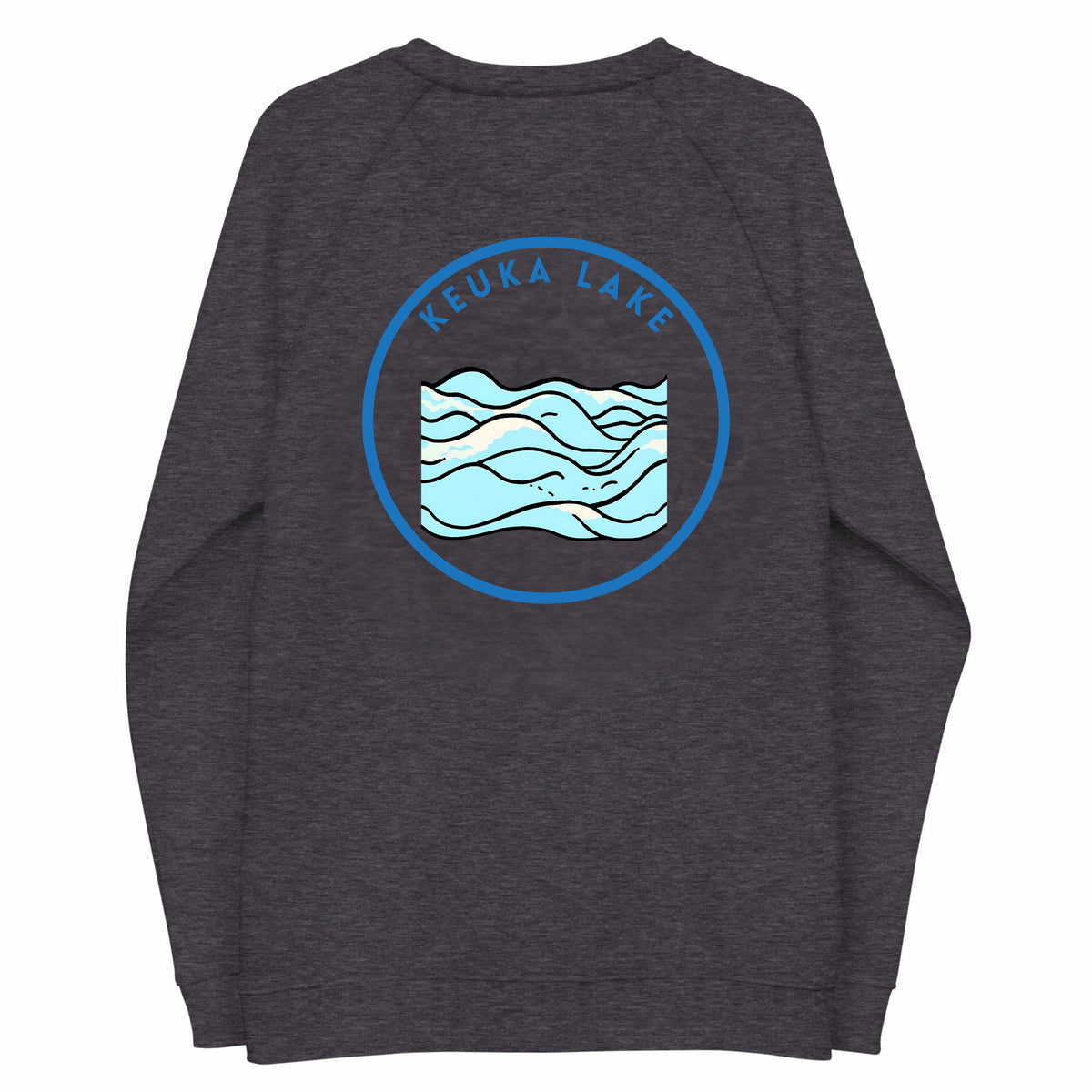Keuka Lake organic raglan sweatshirt