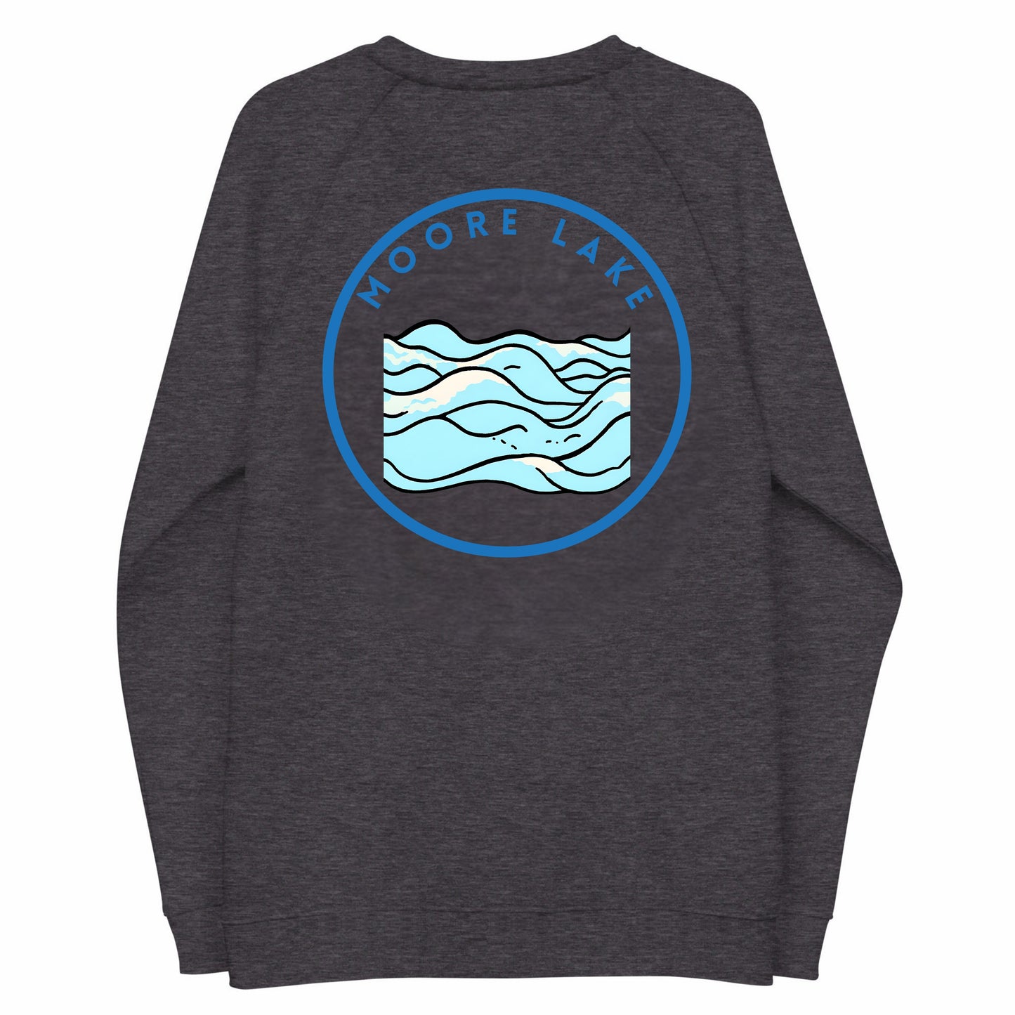 Moore Lake organic raglan sweatshirt