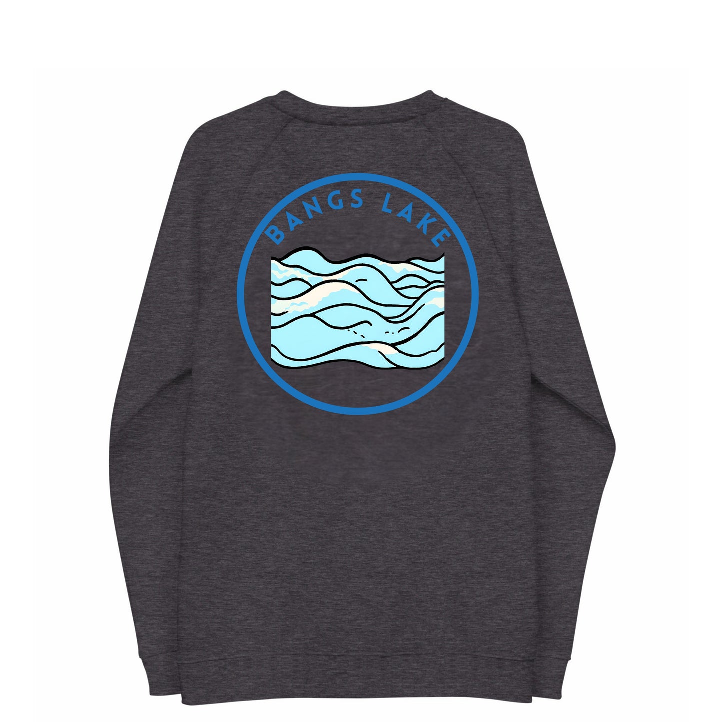 Bangs Lake organic raglan sweatshirt