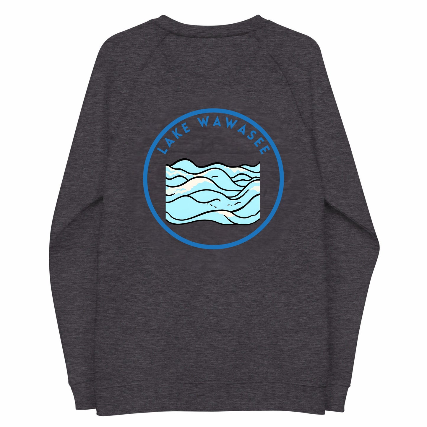Lake Wawasee organic raglan sweatshirt