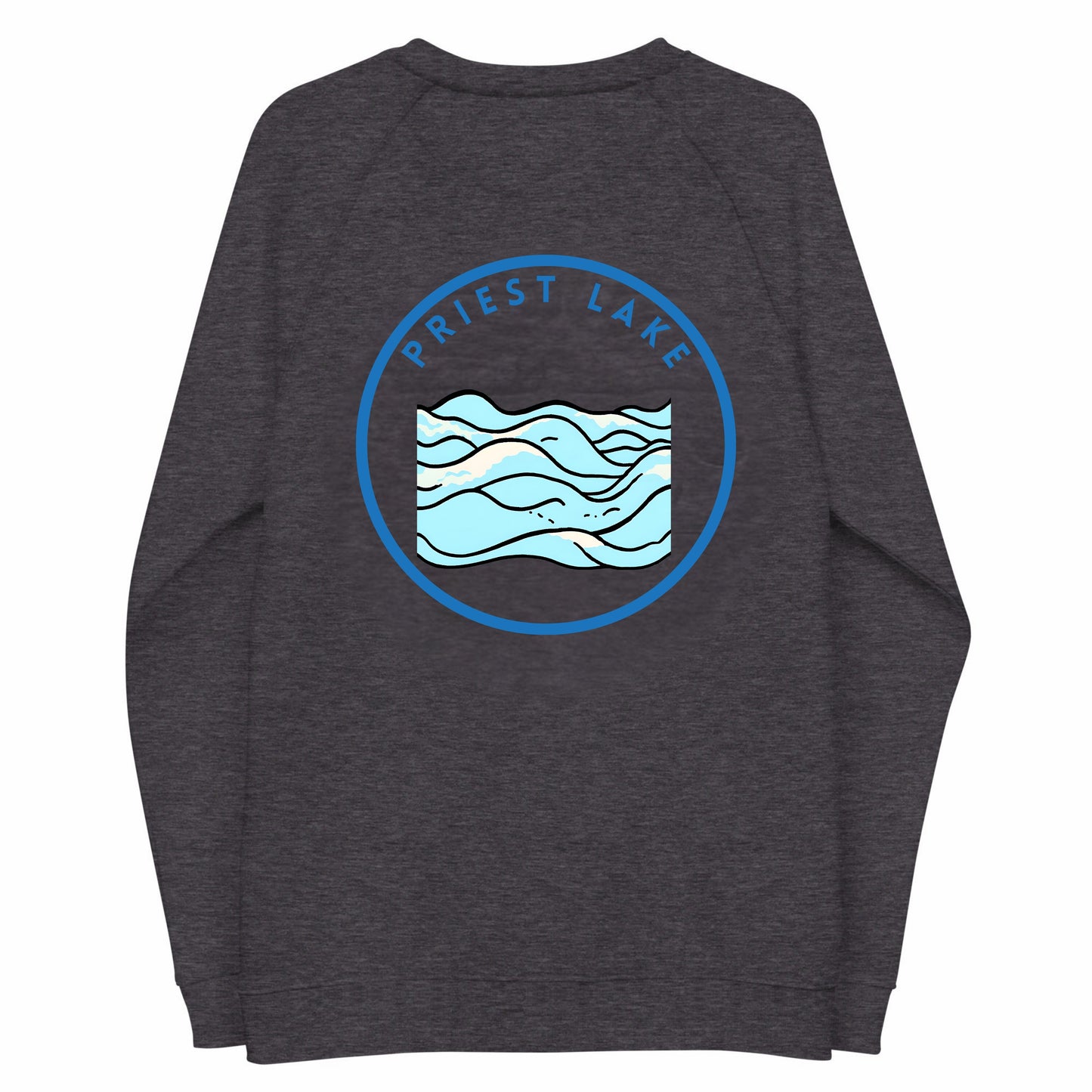 Priest Lake organic raglan sweatshirt