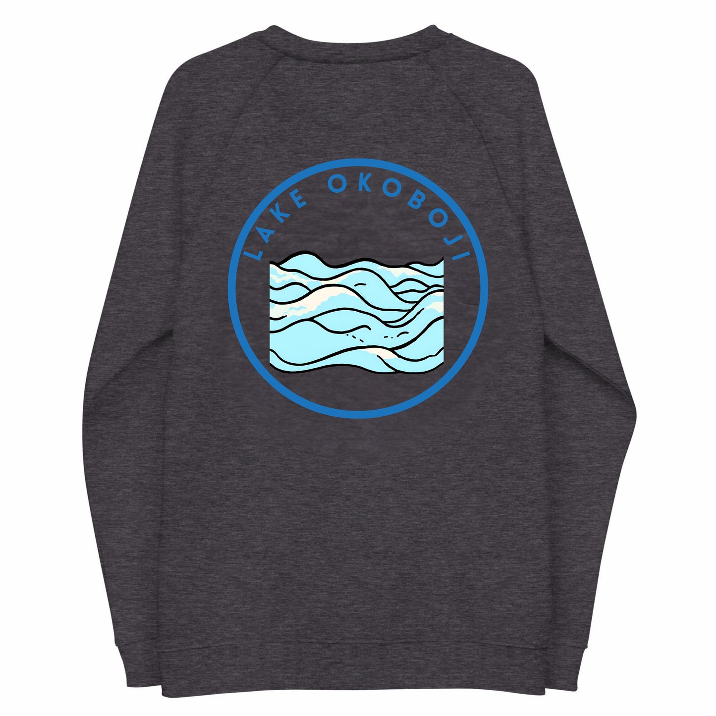 Lake Okoboji Premium organic raglan sweatshirt