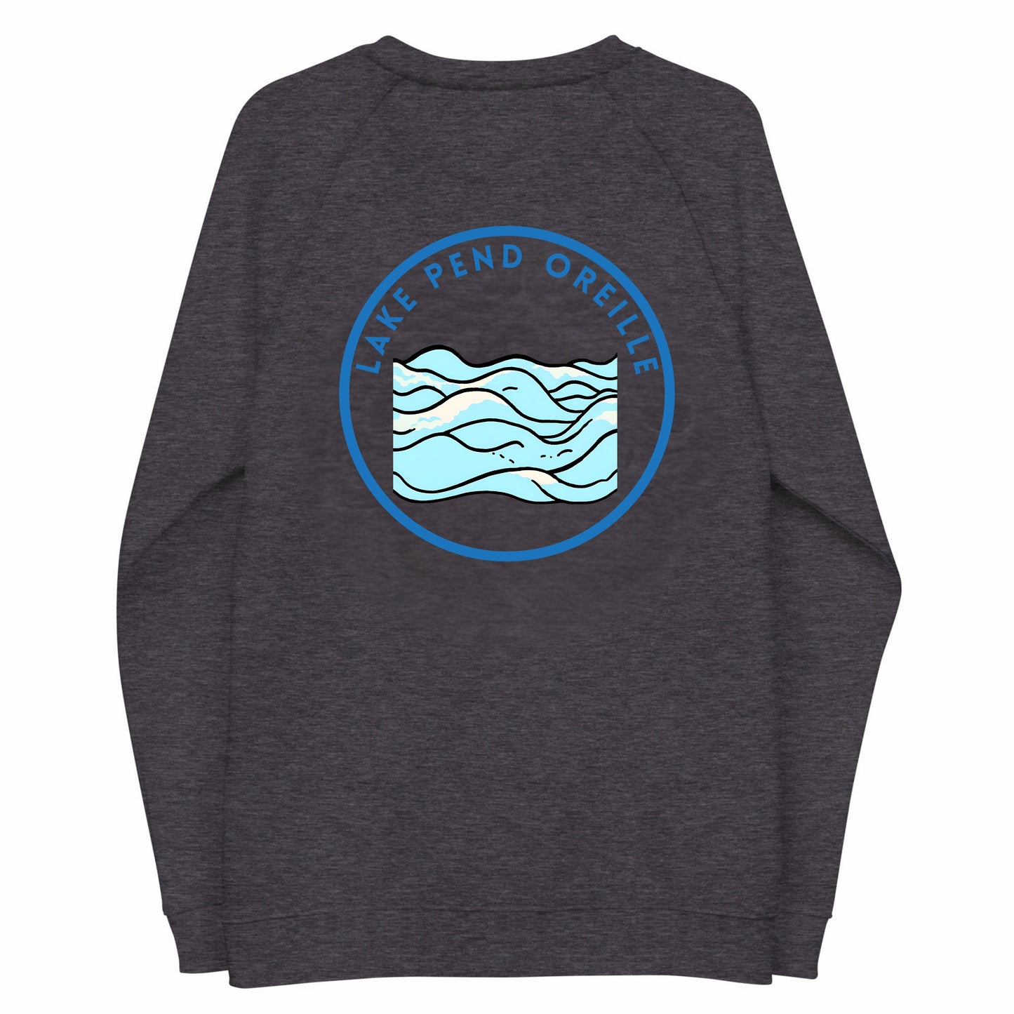 Lake Pend Oreille organic raglan sweatshirt