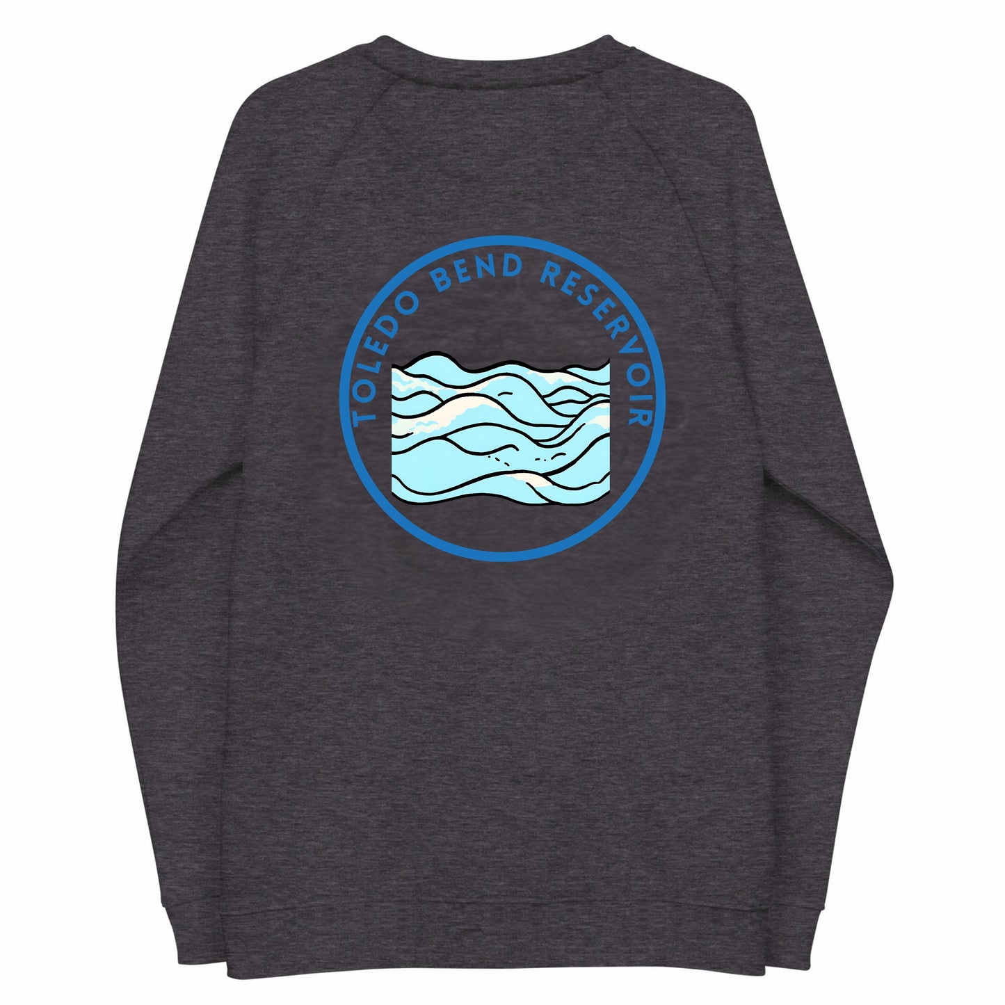 Toledo Bend Reservoir organic raglan sweatshirt