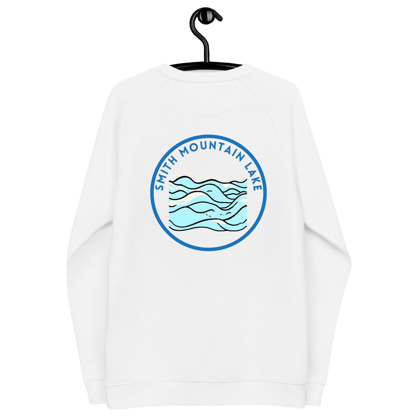 Smith Mountain Lake organic raglan sweatshirt