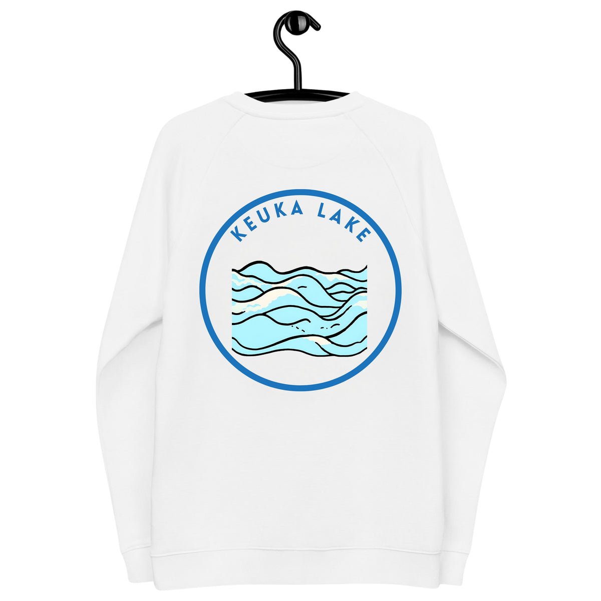 Keuka Lake organic raglan sweatshirt