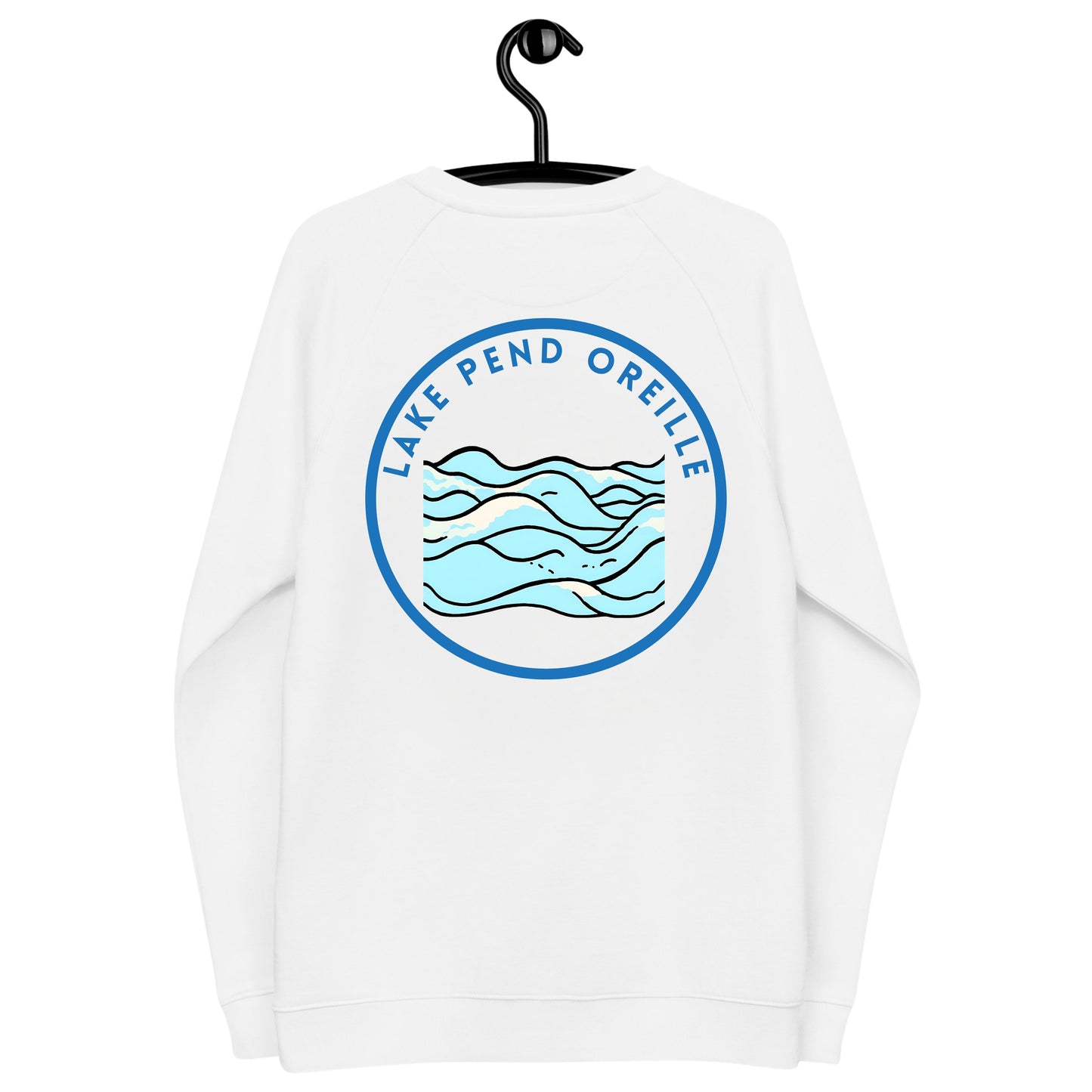 Lake Pend Oreille organic raglan sweatshirt