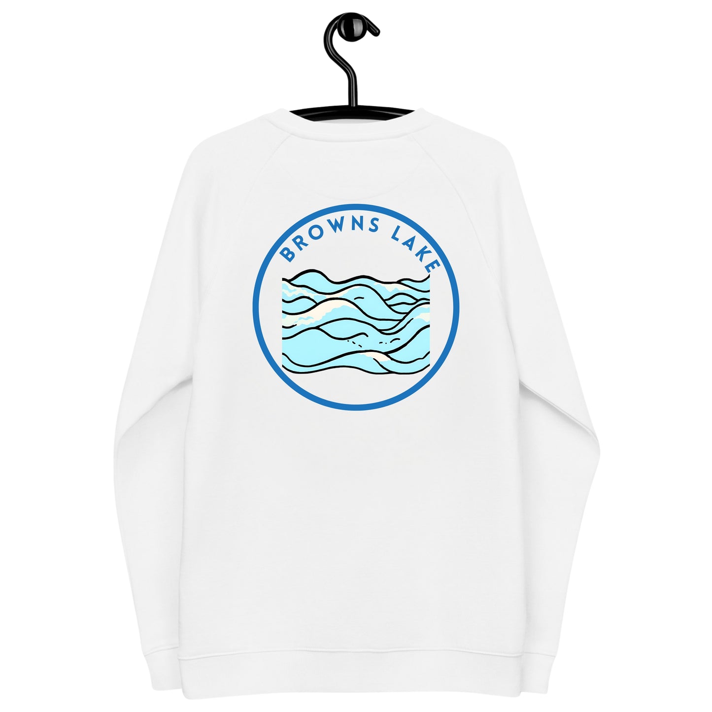 Browns Lake organic raglan sweatshirt