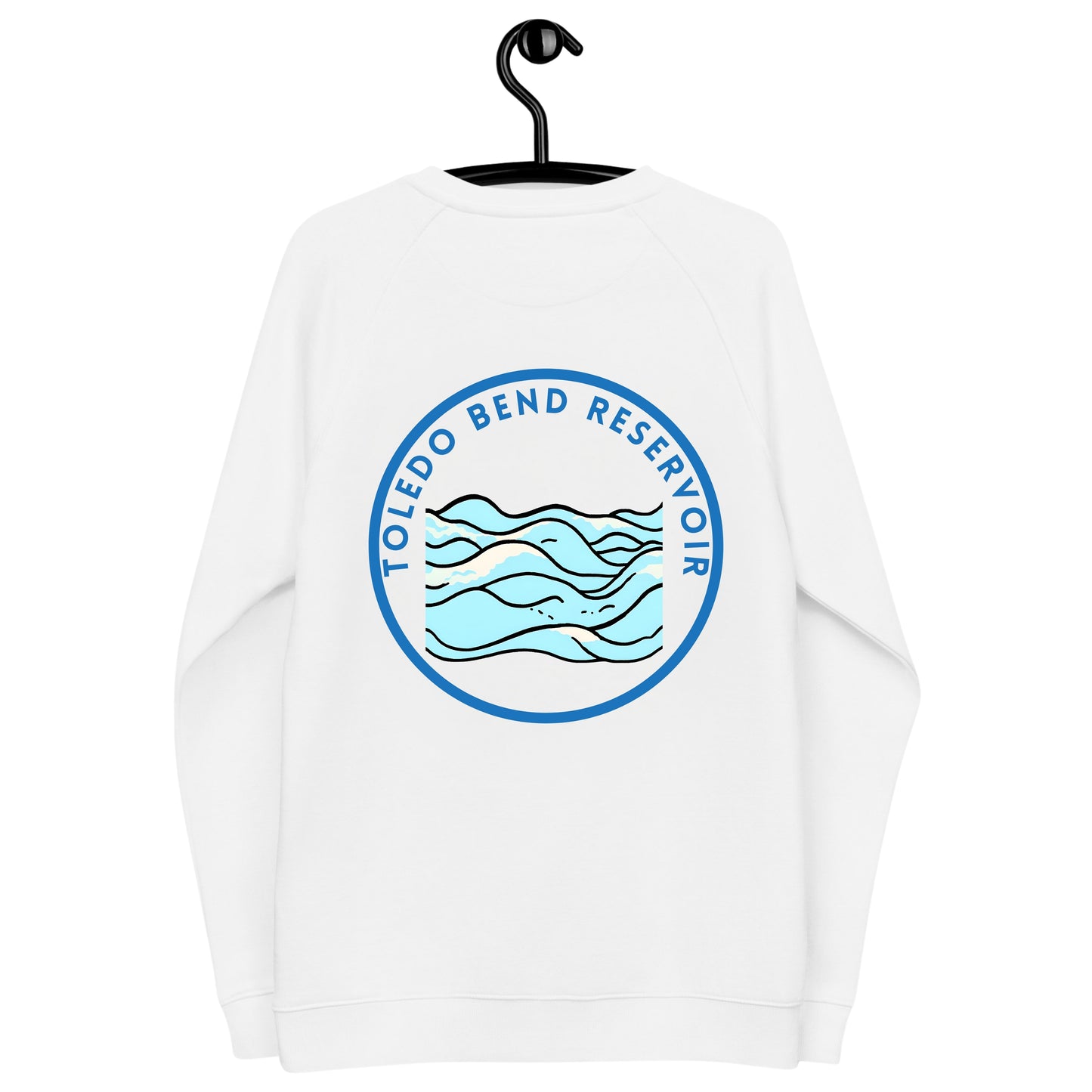 Toledo Bend Reservoir organic raglan sweatshirt