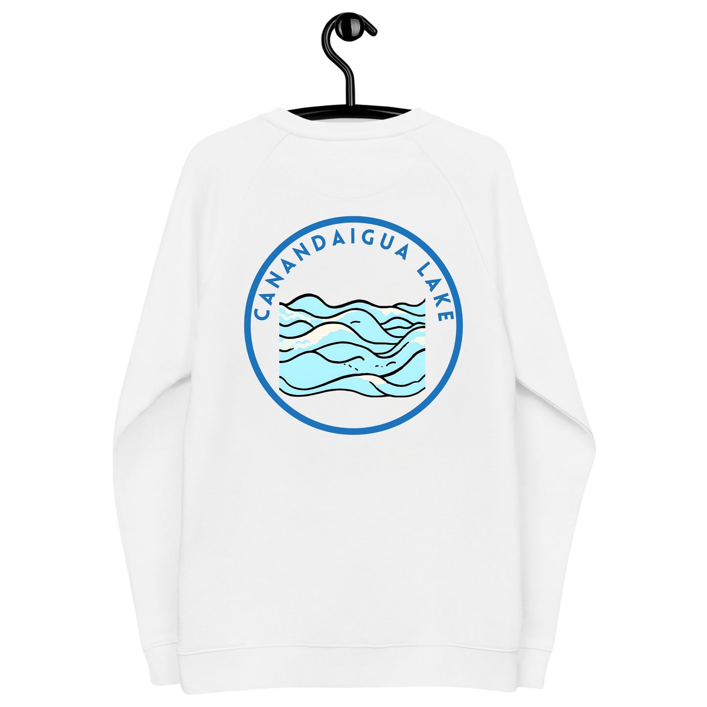 Canandaigua Lake organic raglan sweatshirt