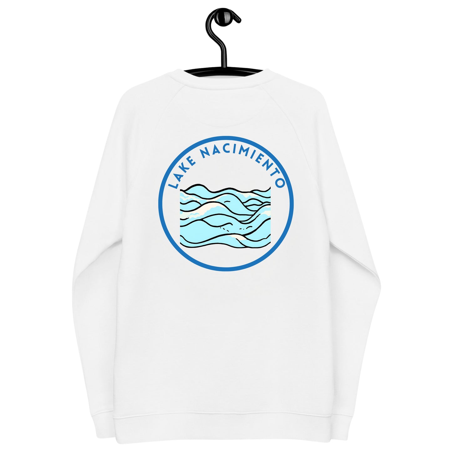 Lake Nacimiento organic raglan sweatshirt