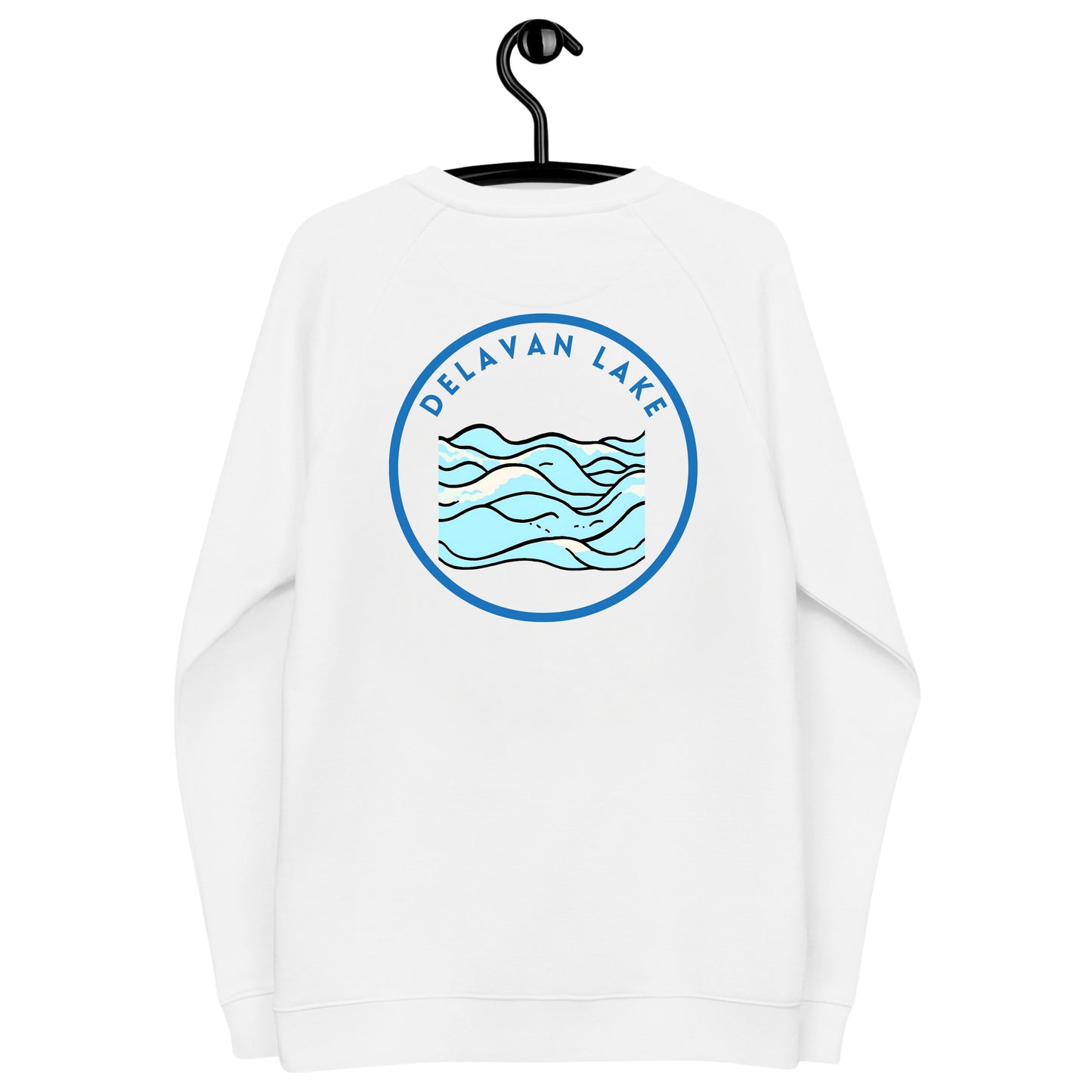 Delavan Lake organic raglan sweatshirt