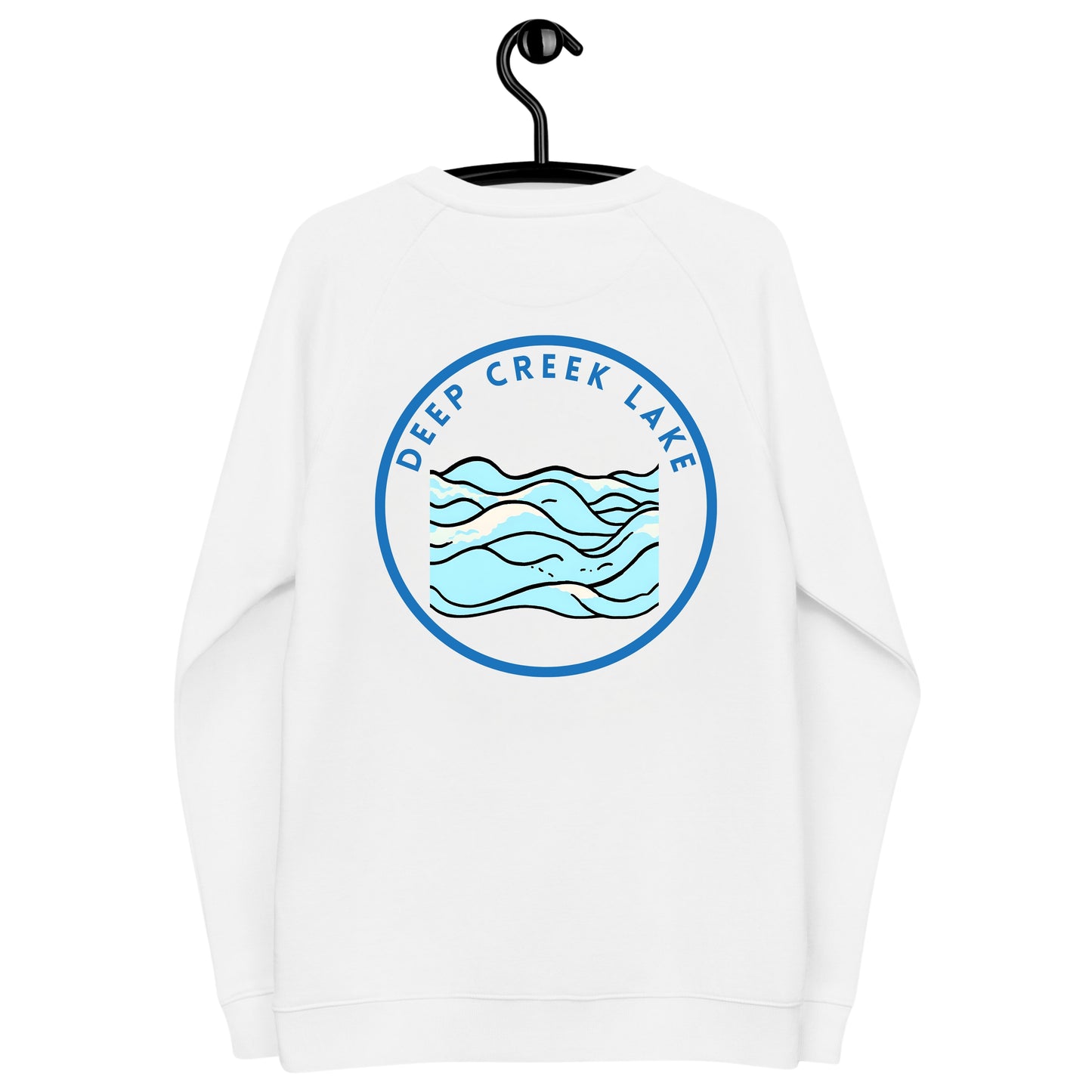 Deep Creek Lake organic raglan sweatshirt