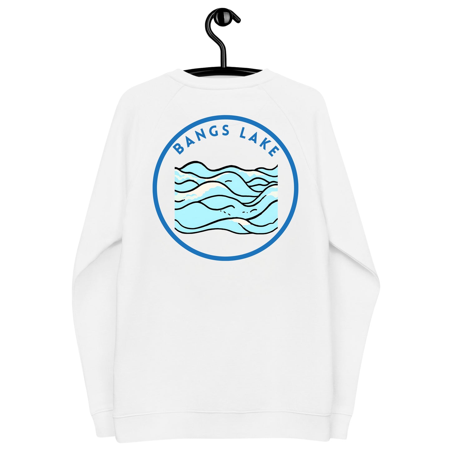 Bangs Lake organic raglan sweatshirt