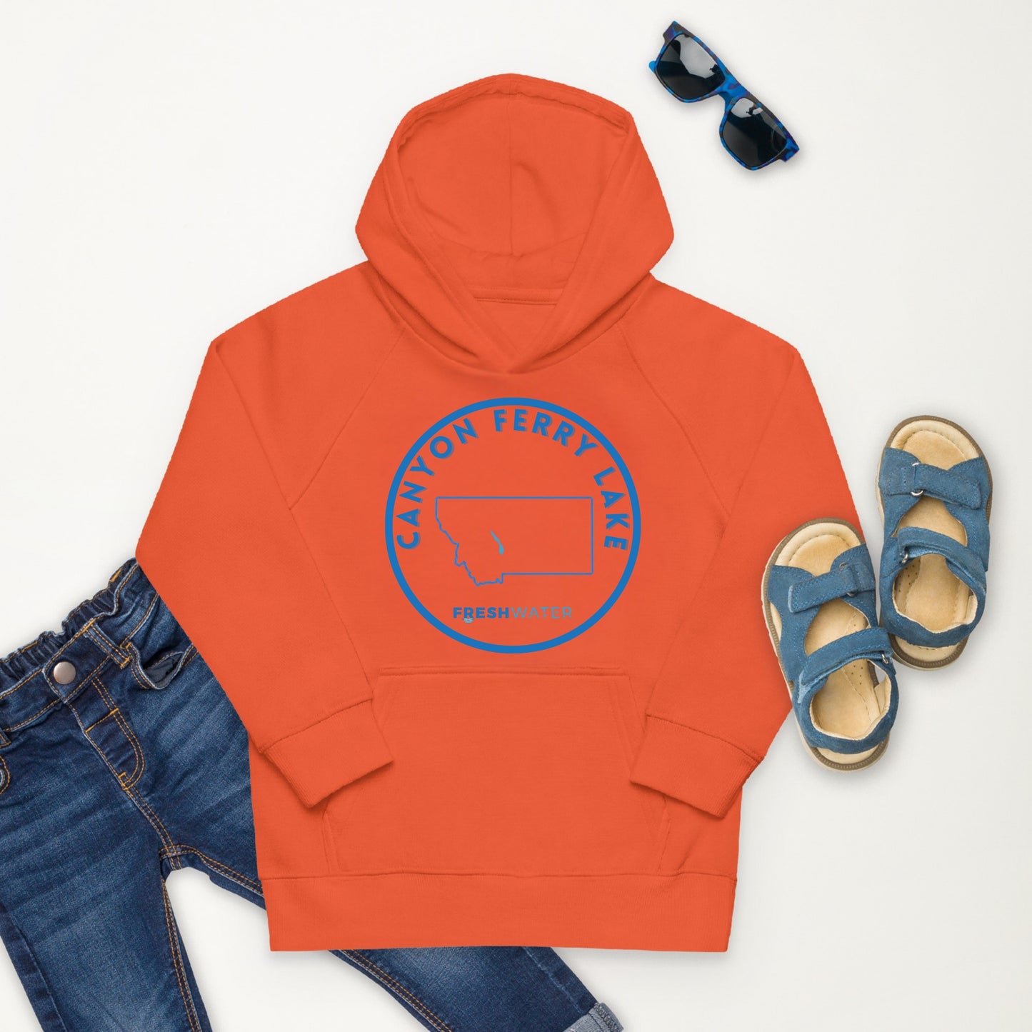 Canyon Ferry Lake Kids eco hoodie
