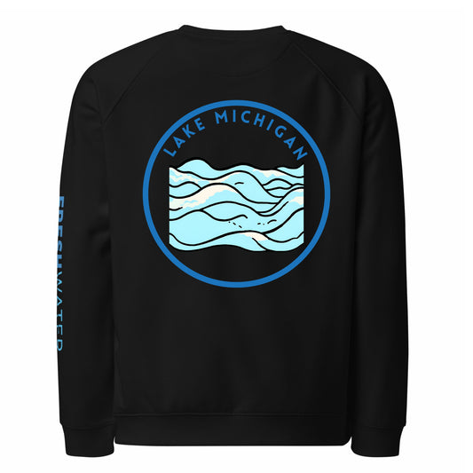 Lake Michigan organic raglan sweatshirt