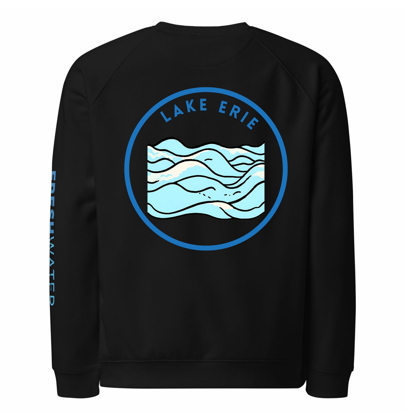 Lake Erie organic raglan sweatshirt