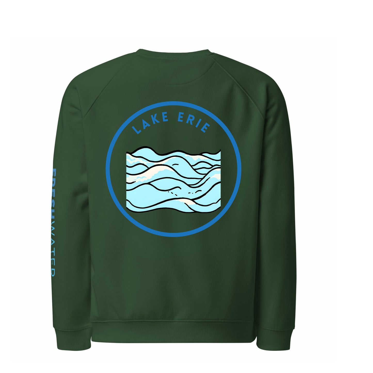 Lake Erie organic raglan sweatshirt