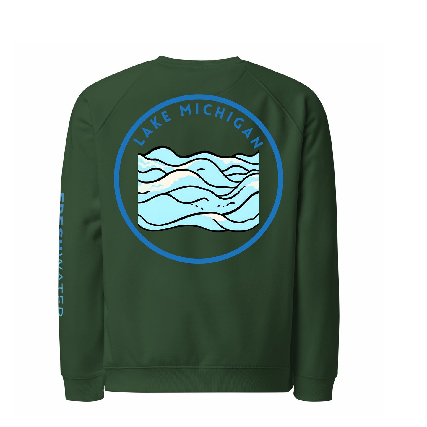 Lake Michigan organic raglan sweatshirt