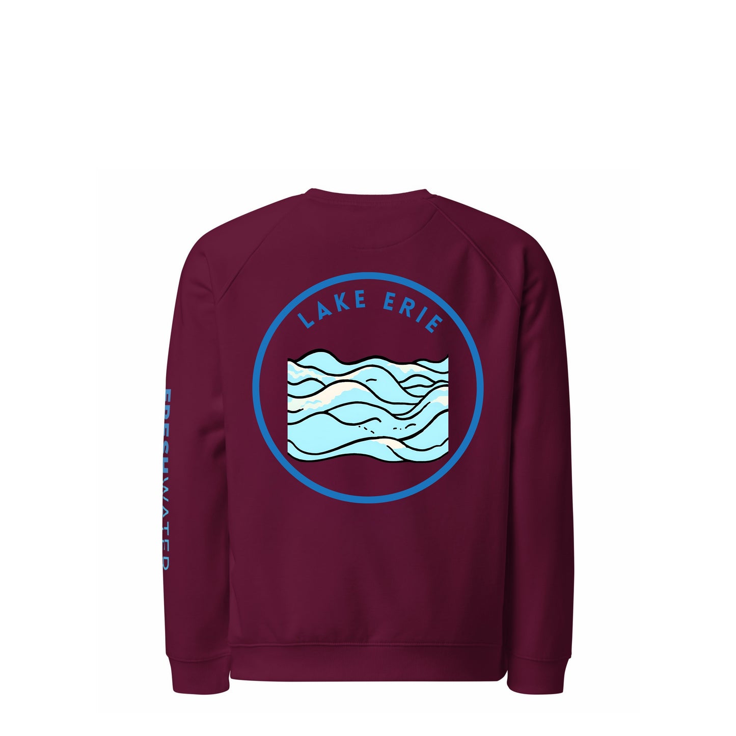 Lake Erie organic raglan sweatshirt