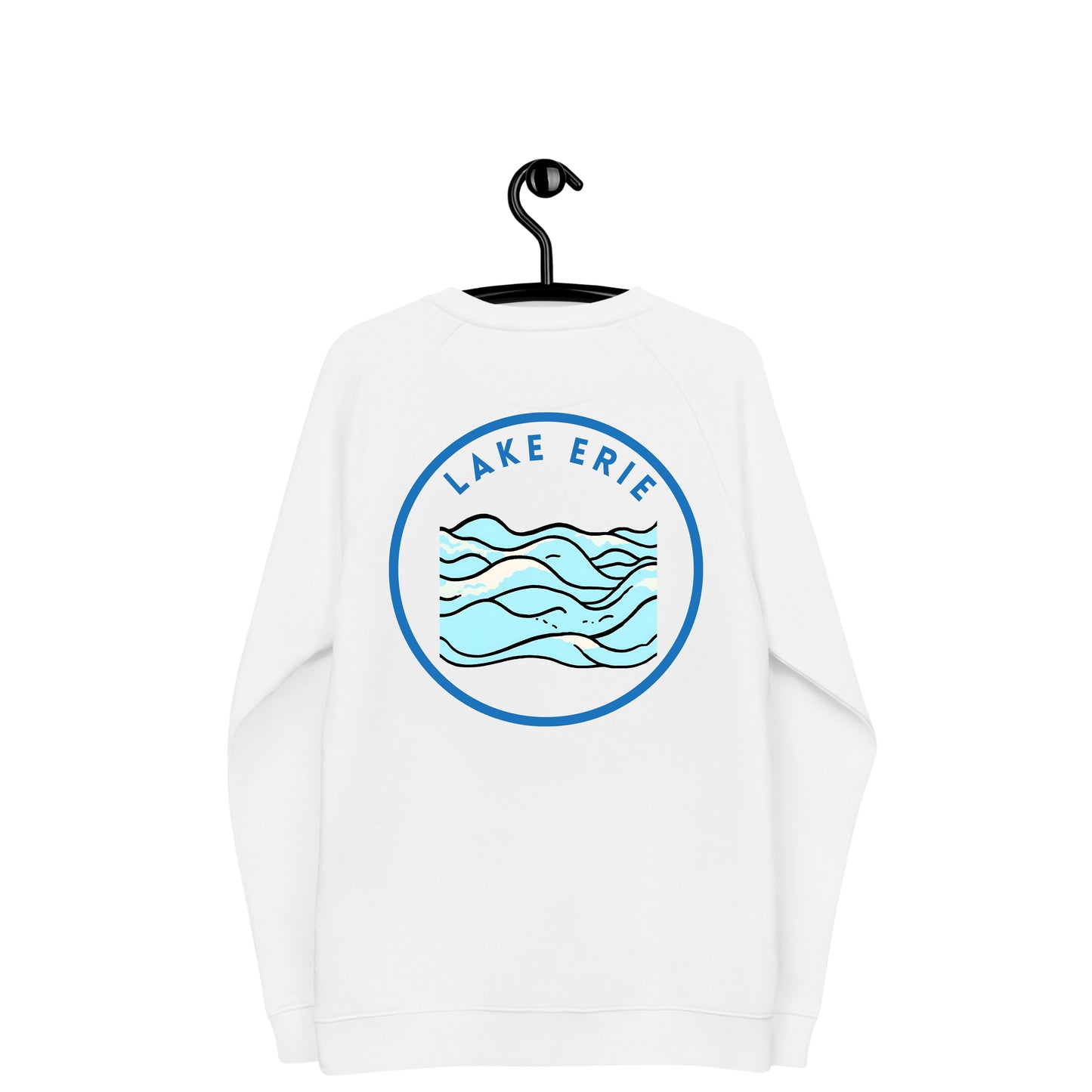 Lake Erie organic raglan sweatshirt