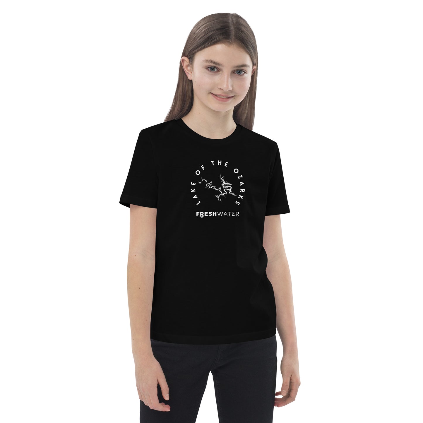 Lake of the Ozarks Freshwater BW Organic cotton kids t-shirt