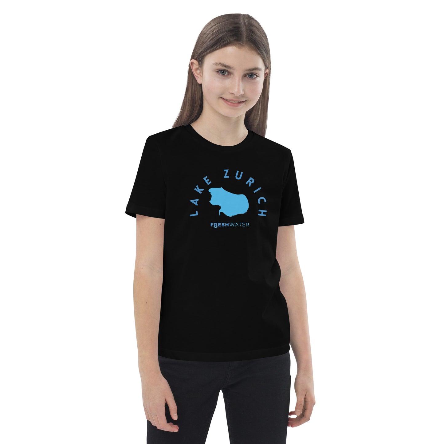 Lake Zurich Freshwater Blue Organic cotton kids t-shirt