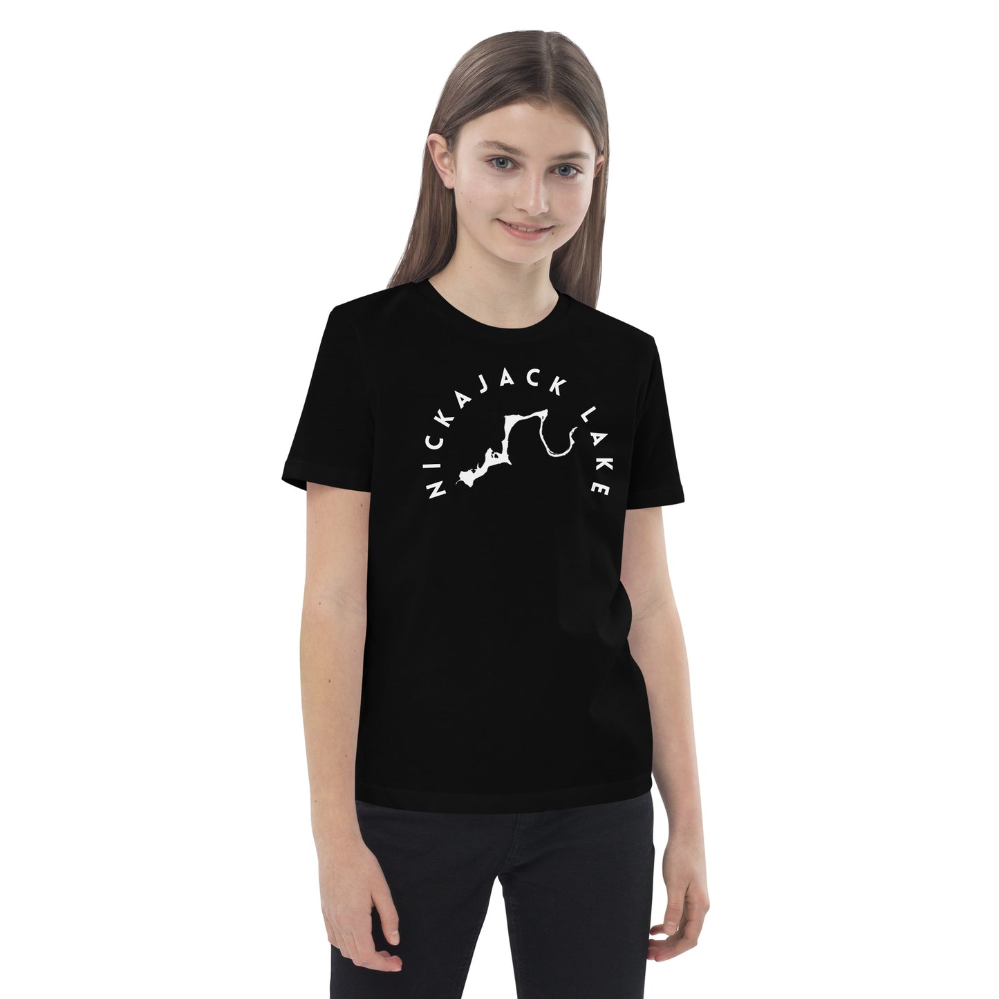 Nickajack Lake Tennessee Freshwater BW Organic cotton kids t-shirt