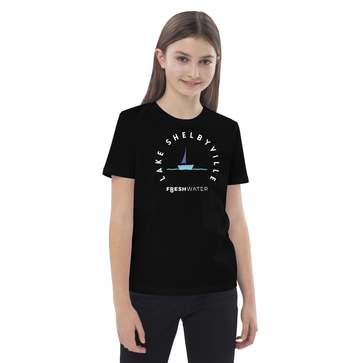Lake Shelbyville Illinois Freshwater Sailing Organic cotton kids t-shirt