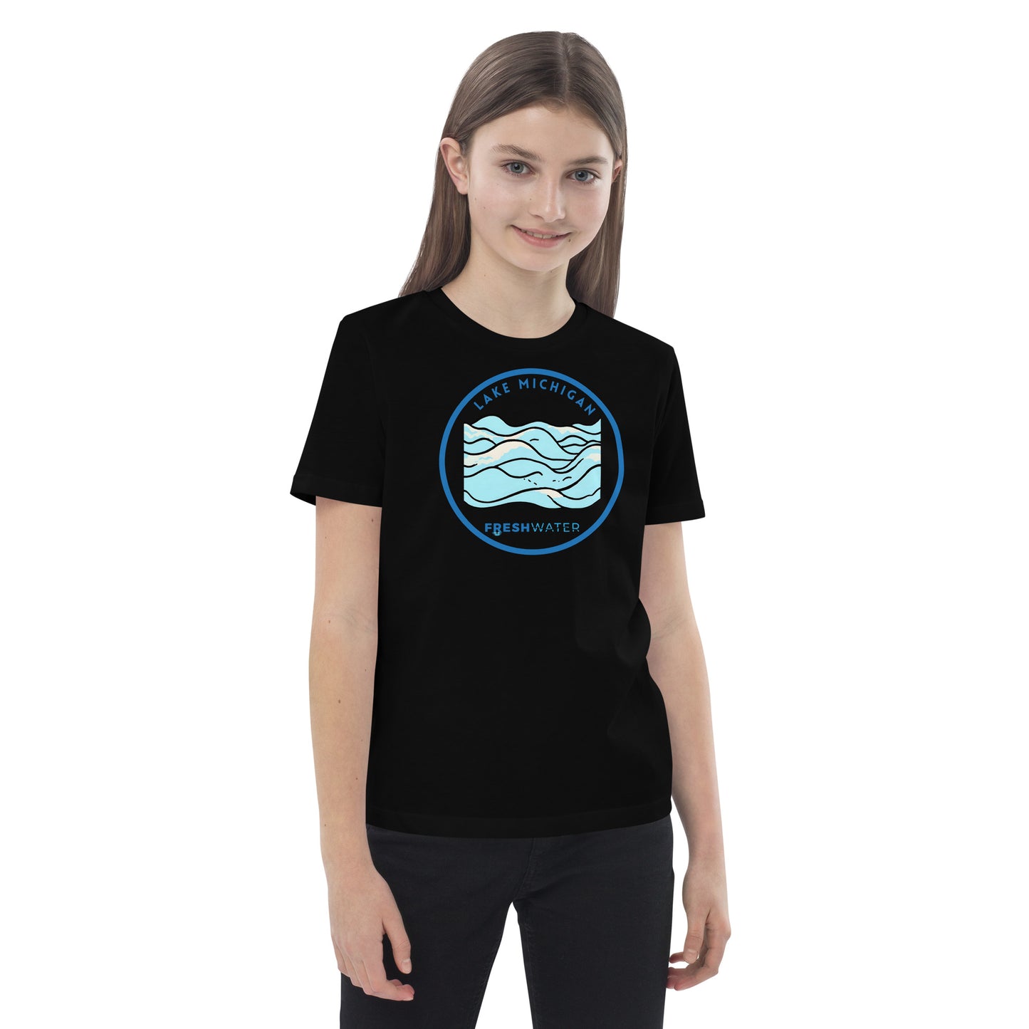 Lake Michigan Freshwater Waves Organic cotton kids t-shirt