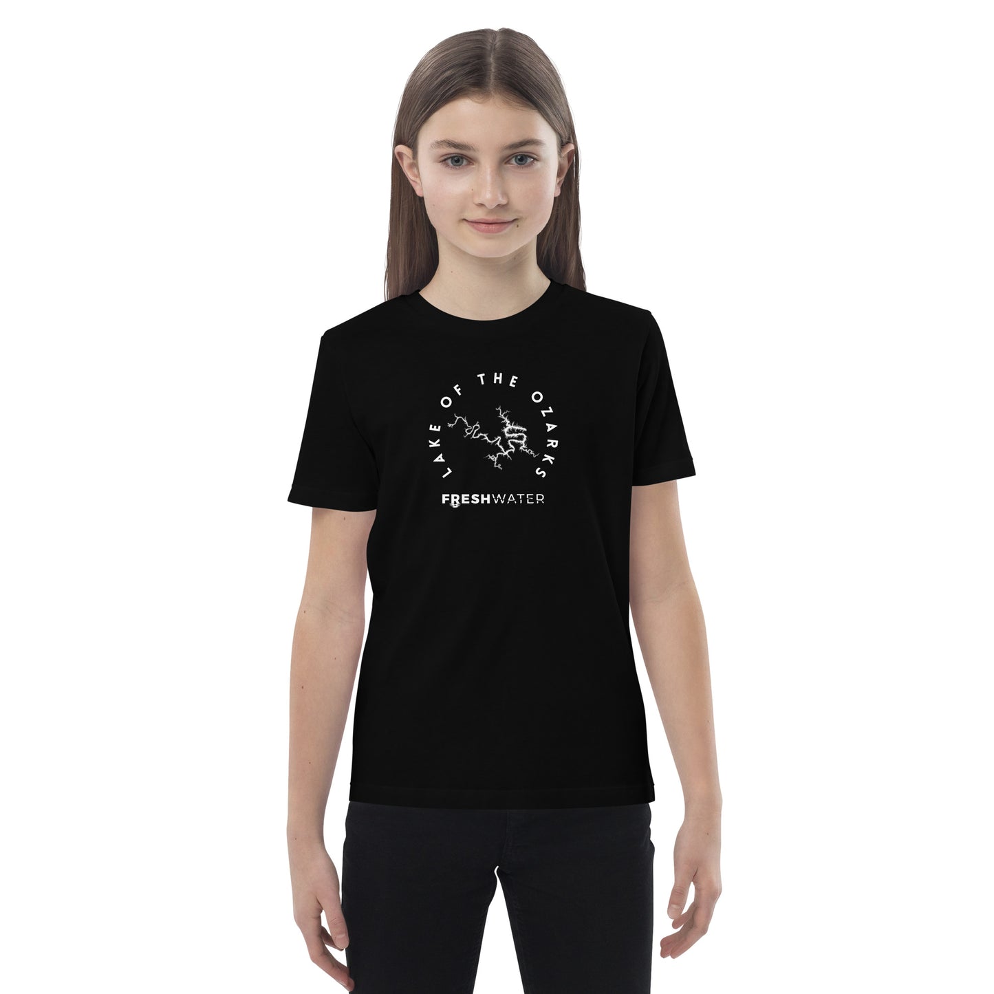 Lake of the Ozarks Freshwater BW Organic cotton kids t-shirt