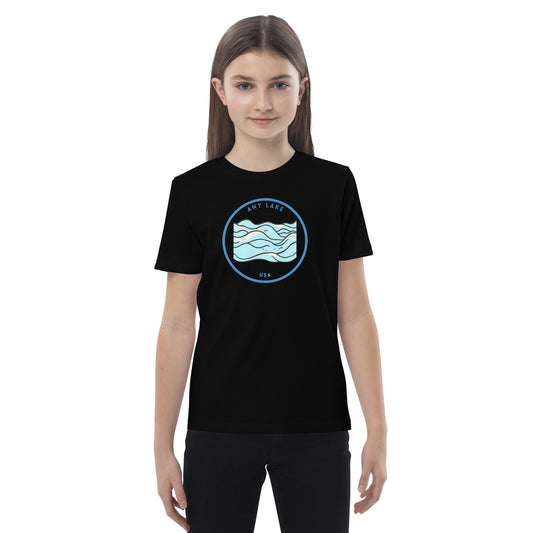 Custom FreshKids Waves Blue Organic cotton kids t-shirt