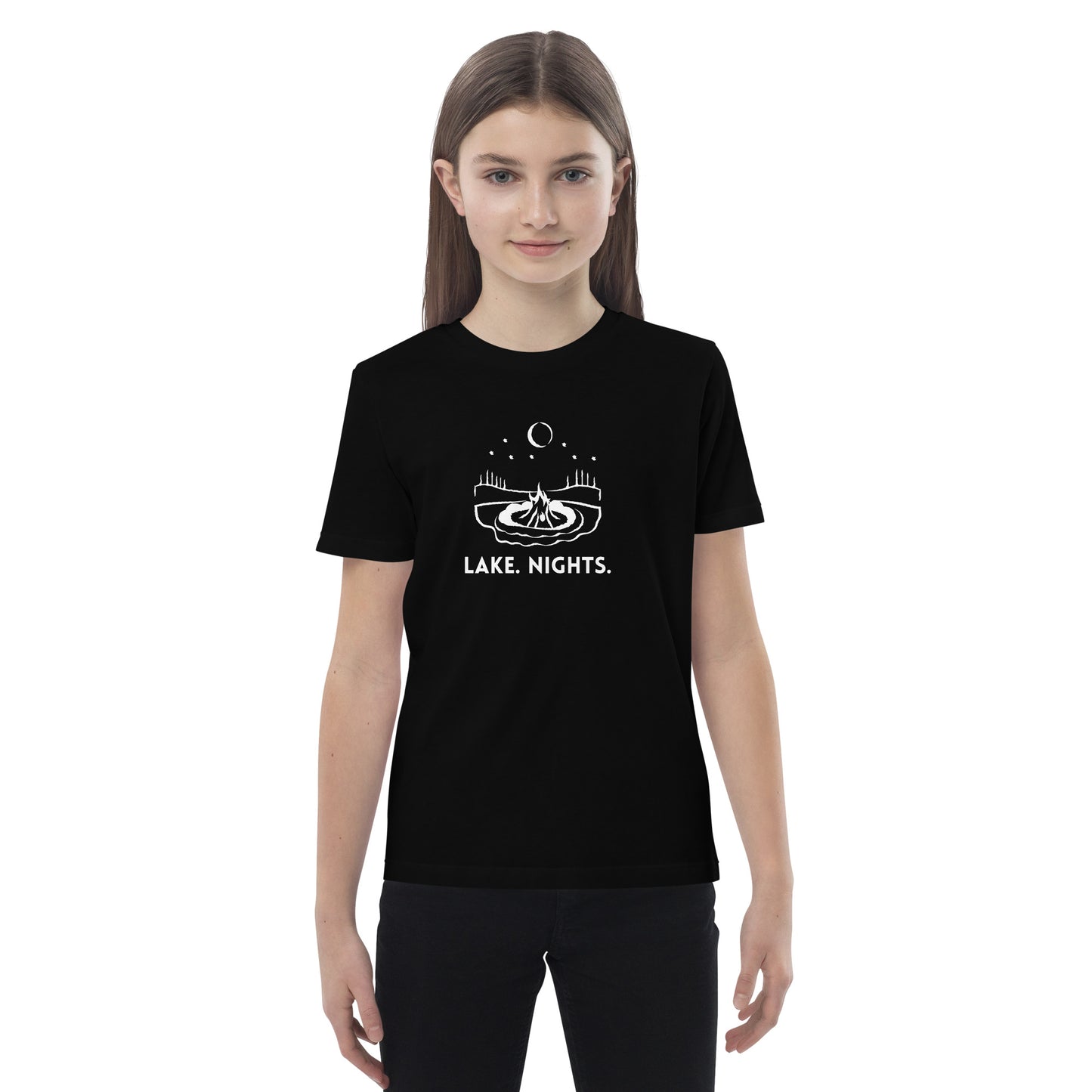 Lake. Nights. Freshwater BW Organic cotton kids t-shirt