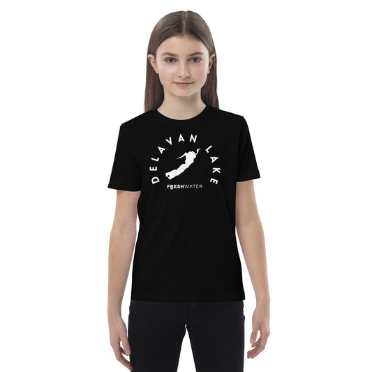 Delavan Lake Freshwater BW Organic cotton kids t-shirt