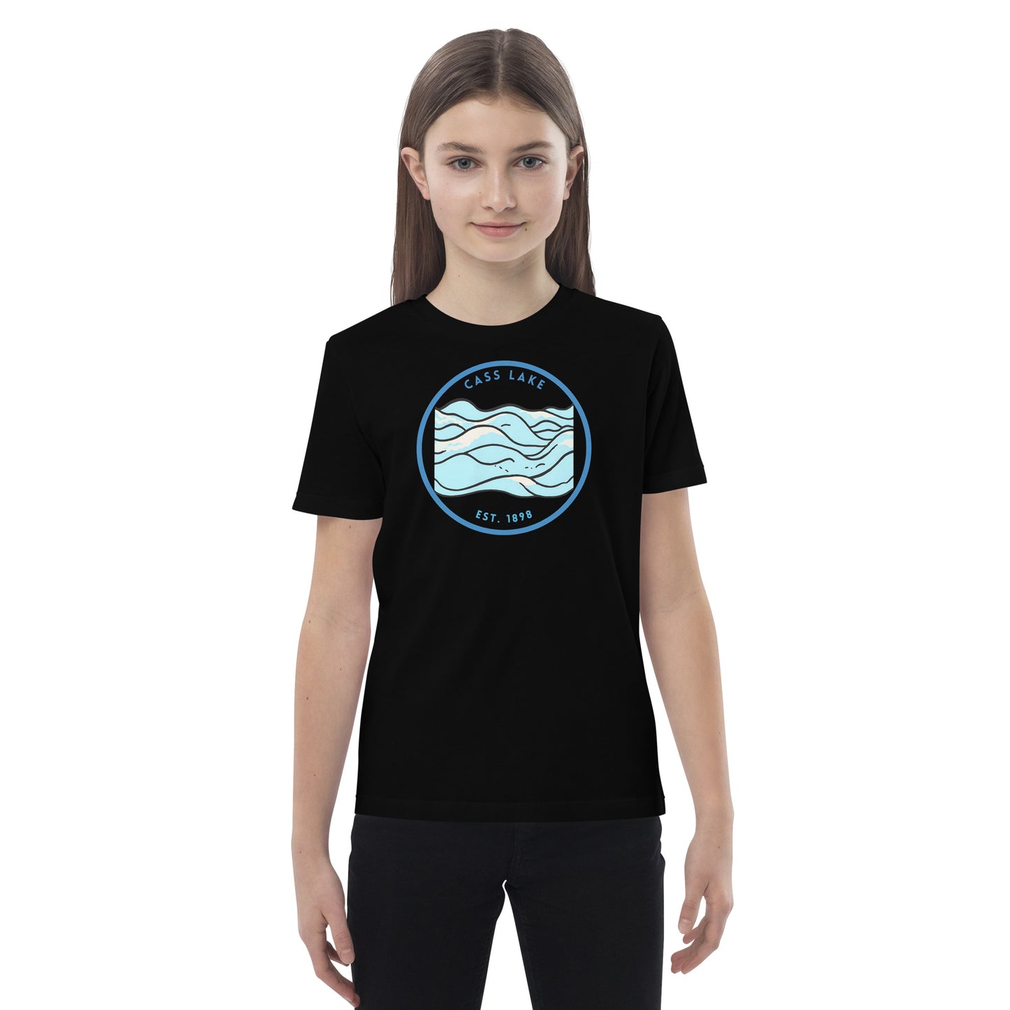 Cass Lake Minnesota Freshwater Waves Organic cotton kids t-shirt
