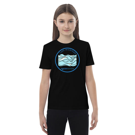 Lake Michigan Freshwater Waves Organic cotton kids t-shirt
