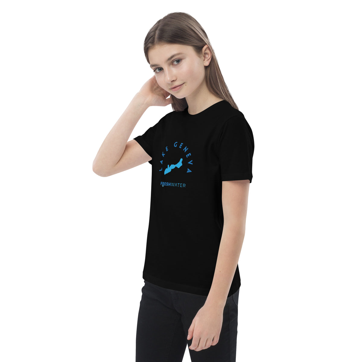 Lake Geneva Freshwater Blue Organic cotton kids t-shirt