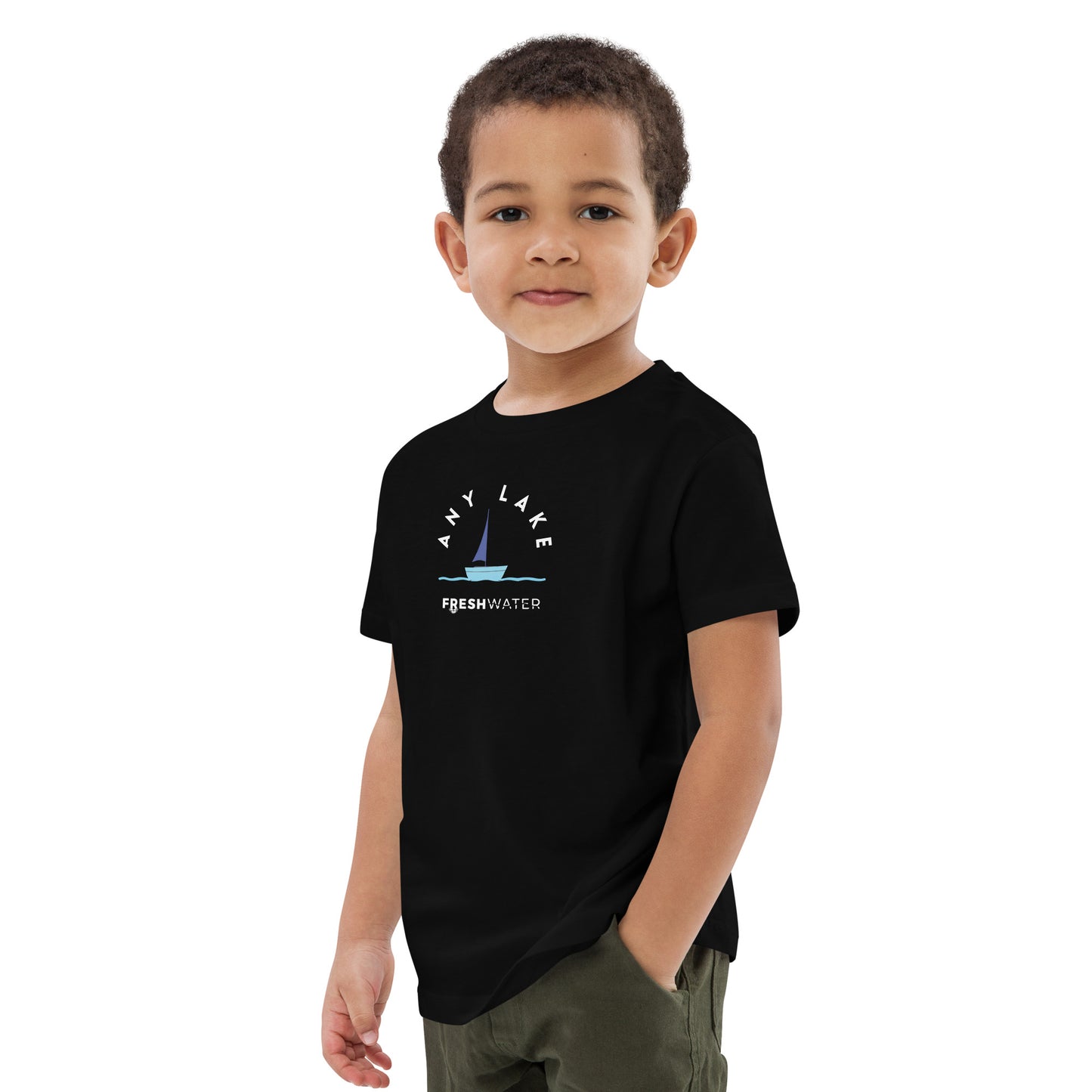 Custom FreshKids Sailing BW Organic cotton kids t-shirt