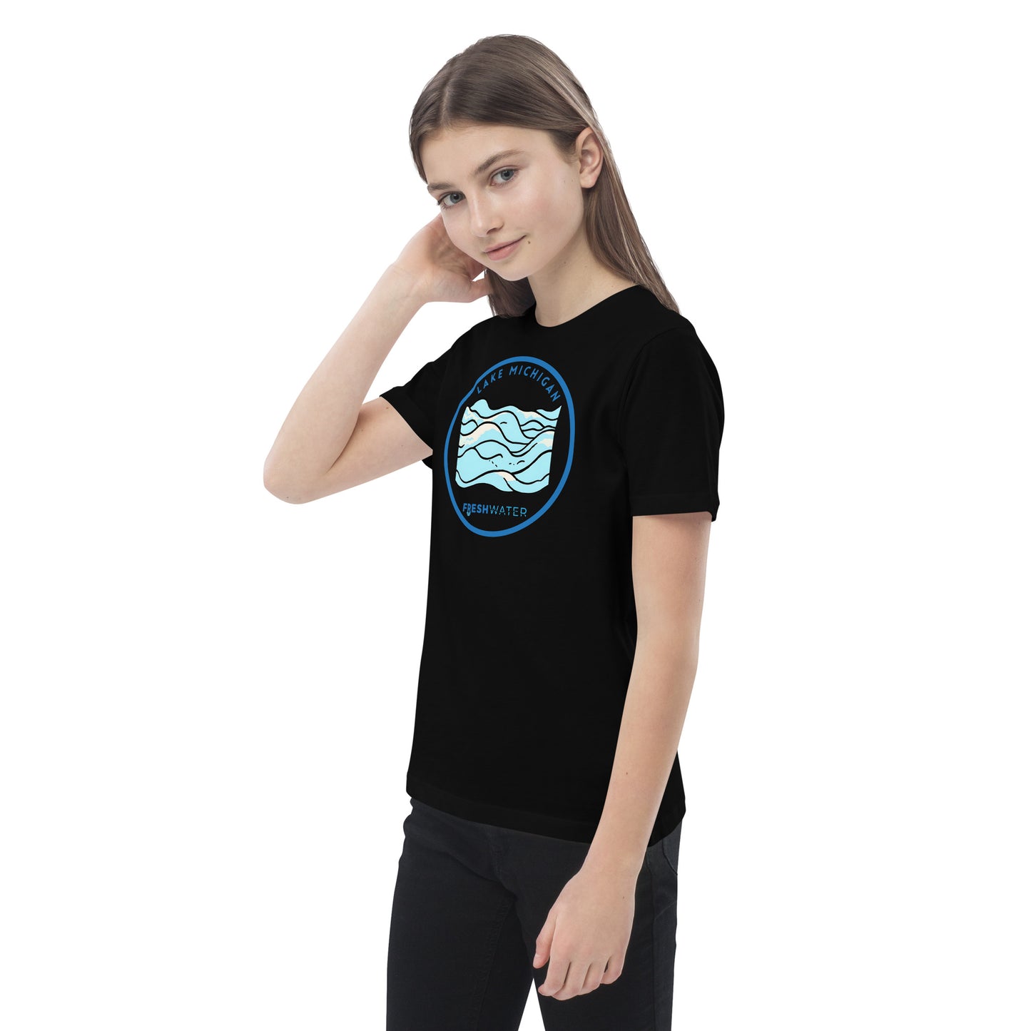 Lake Michigan Freshwater Waves Organic cotton kids t-shirt
