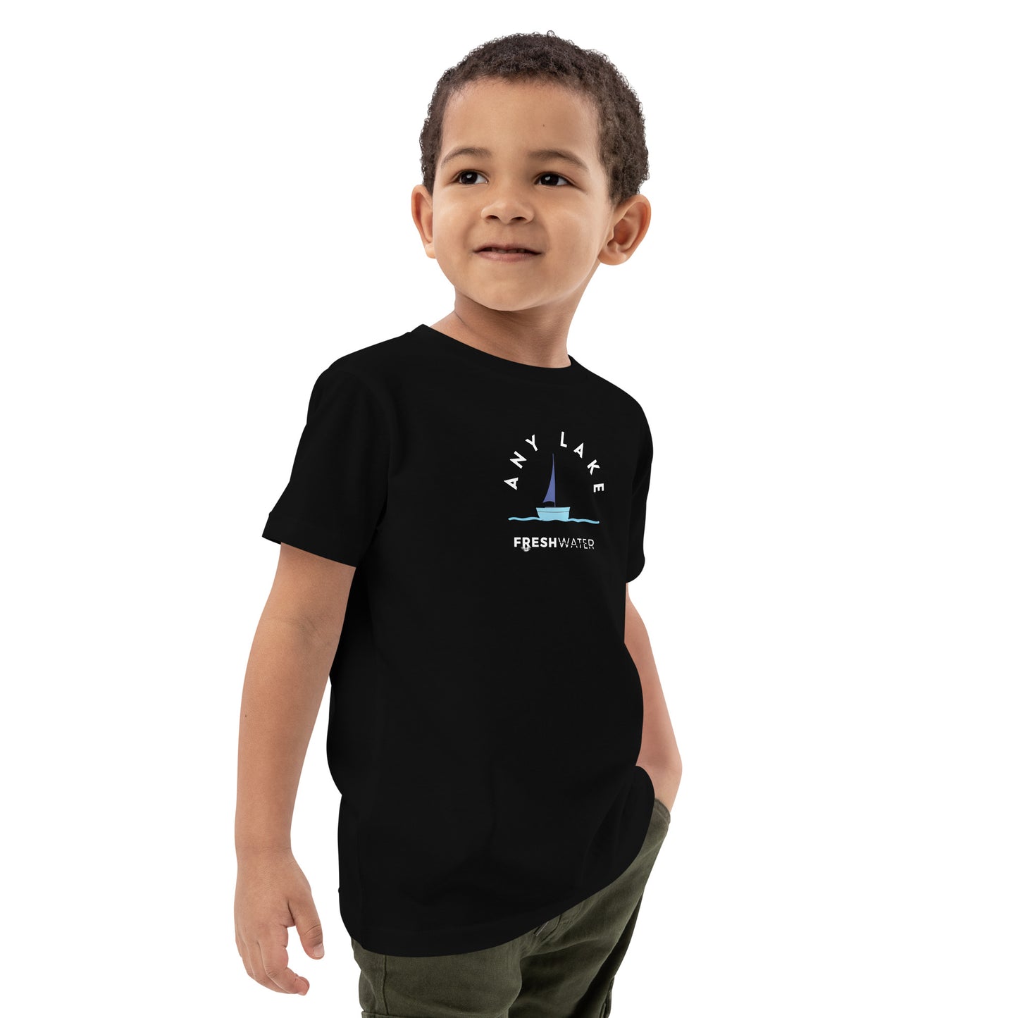 Custom FreshKids Sailing BW Organic cotton kids t-shirt