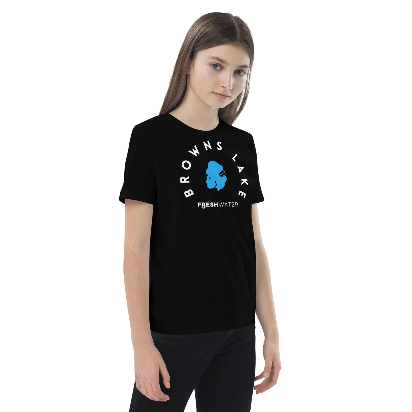 Browns Lake Wisconsin Freshwater WB Organic cotton kids t-shirt
