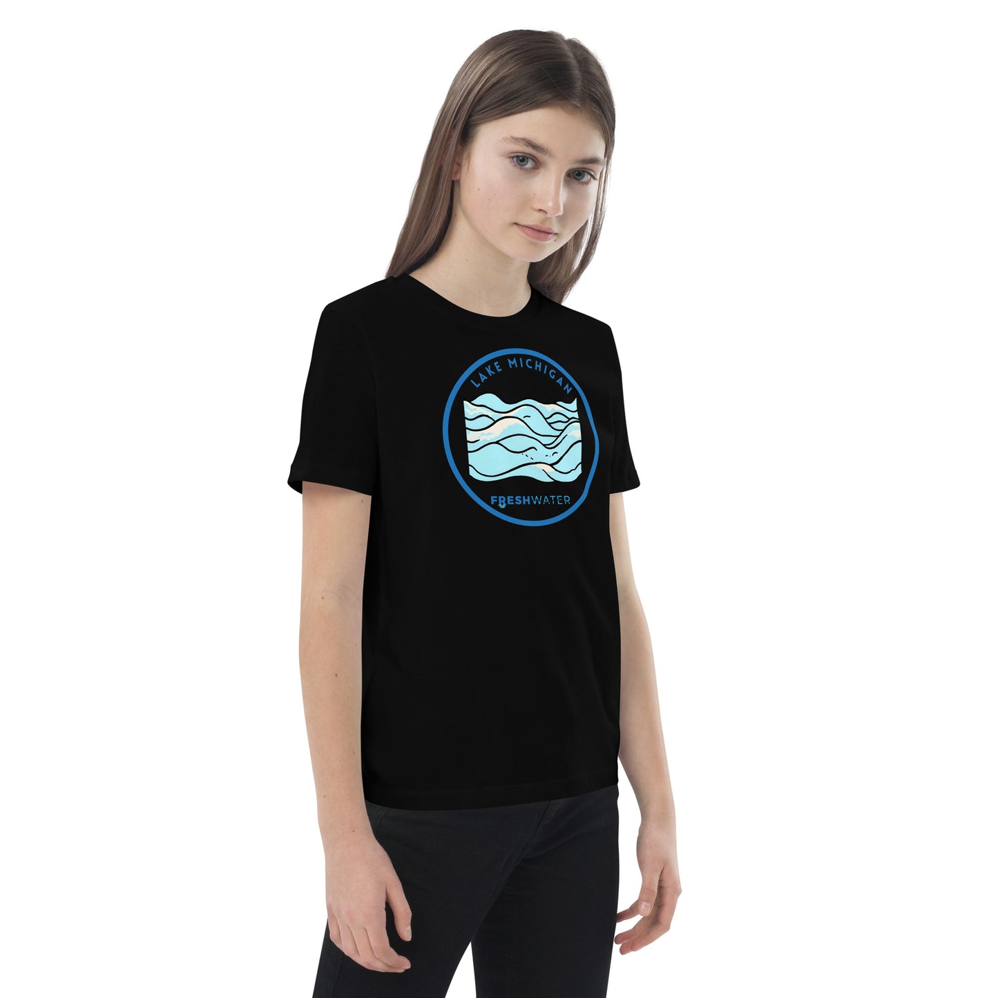 Lake Michigan Freshwater Waves Organic cotton kids t-shirt