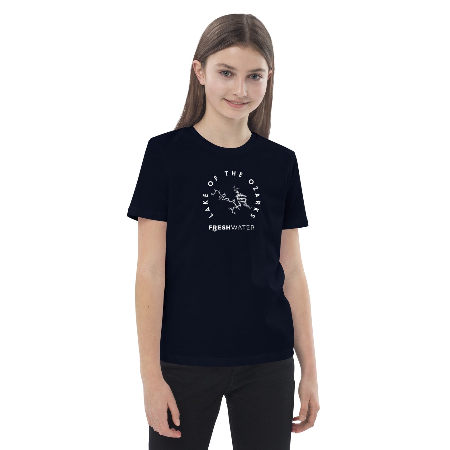 Lake of the Ozarks Freshwater BW Organic cotton kids t-shirt